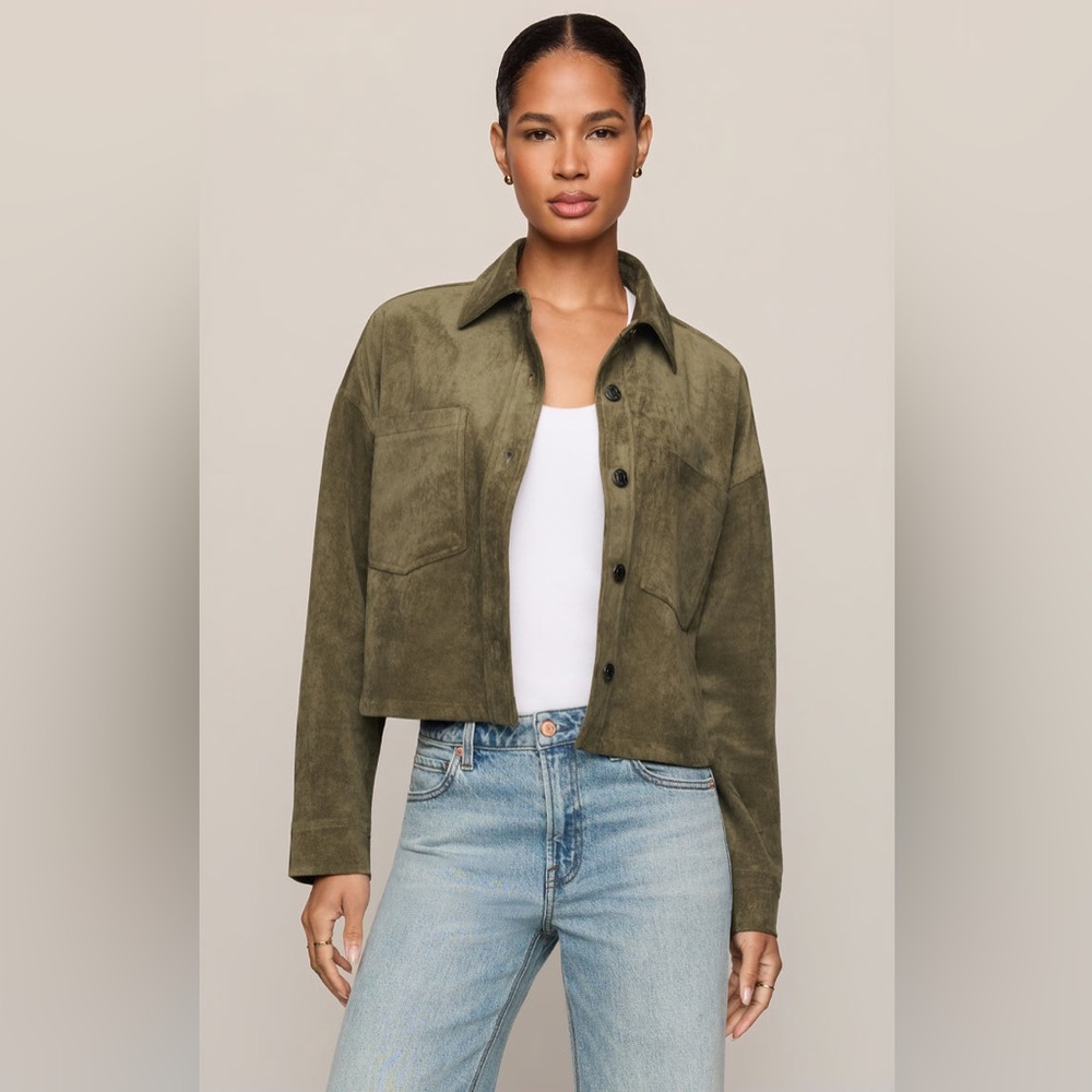 NWT Z SUPPLY All Day Cropped Suede Jacket in Monstera